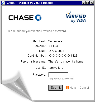 example 3D Secure authentication page example 3D Secure authentication page